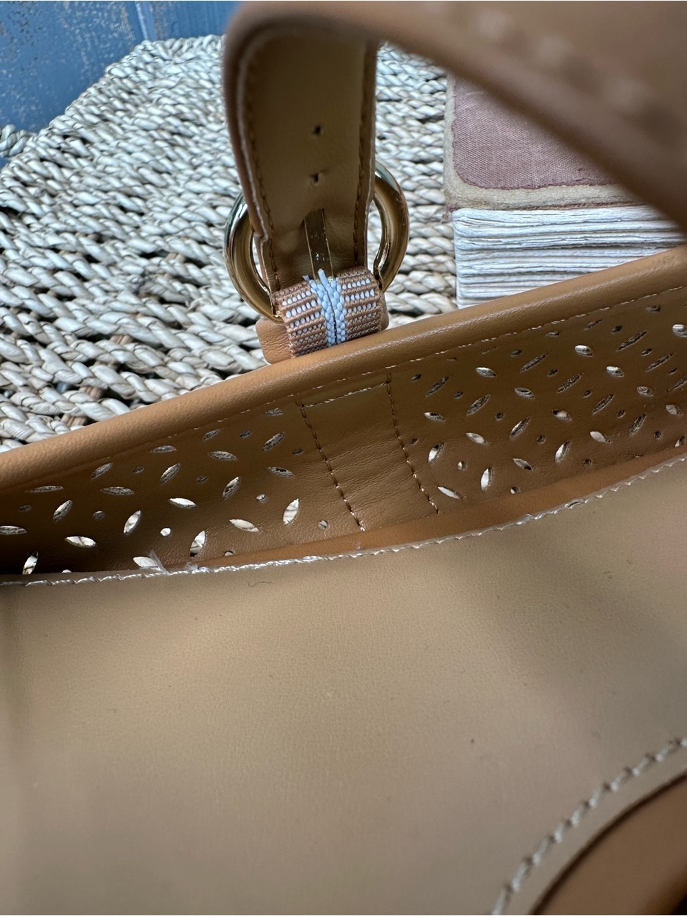 J. Crew Perforated Mary Jane Square Toe Flat Burnt Caramel Sz 9.5 NWOB - Picture 10 of 14